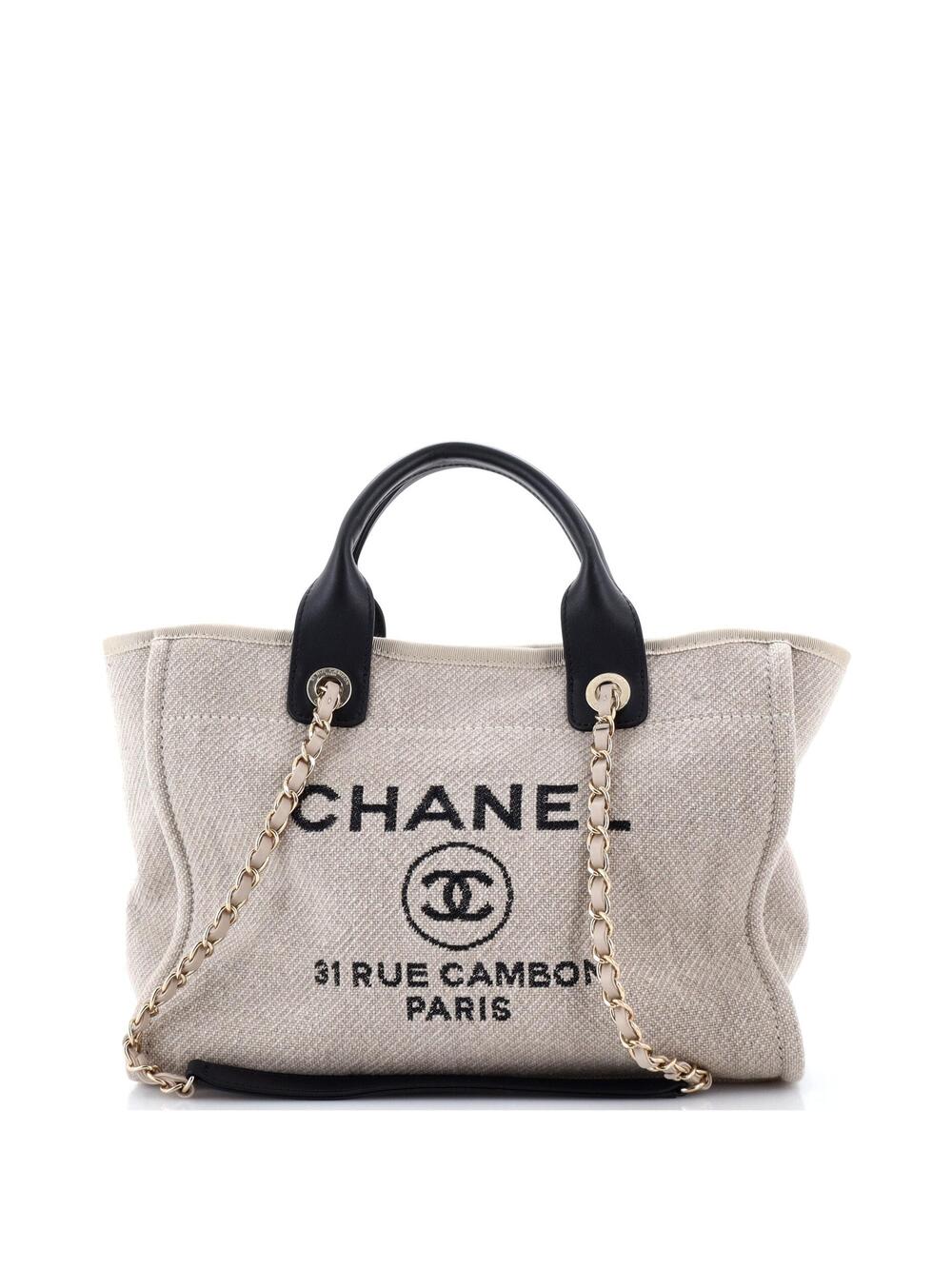 Chanel Deauville Nm Tote Mixed Fibers #373237C46B